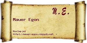 Mauer Egon névjegykártya